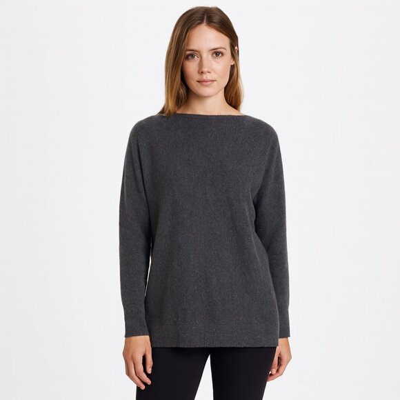 Vince Grey 100% Cashmere Sweater Women’s Long Sleeve Pullover Size Medium - Picture 1 of 11
